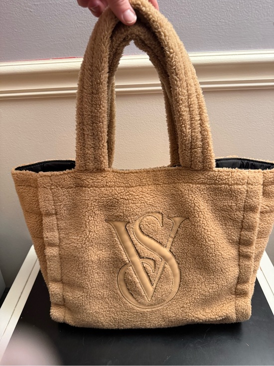 Victoria's Secret Handbags - Victoria's Secret Camel Sherpa Tote with Embossed VS Logo